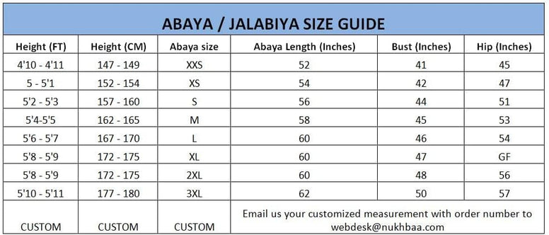 Nukhbaa Womens Abaya Made With Fine Fabric, Comes With Matching Hijab AJ105A Abaya (pack of 5)