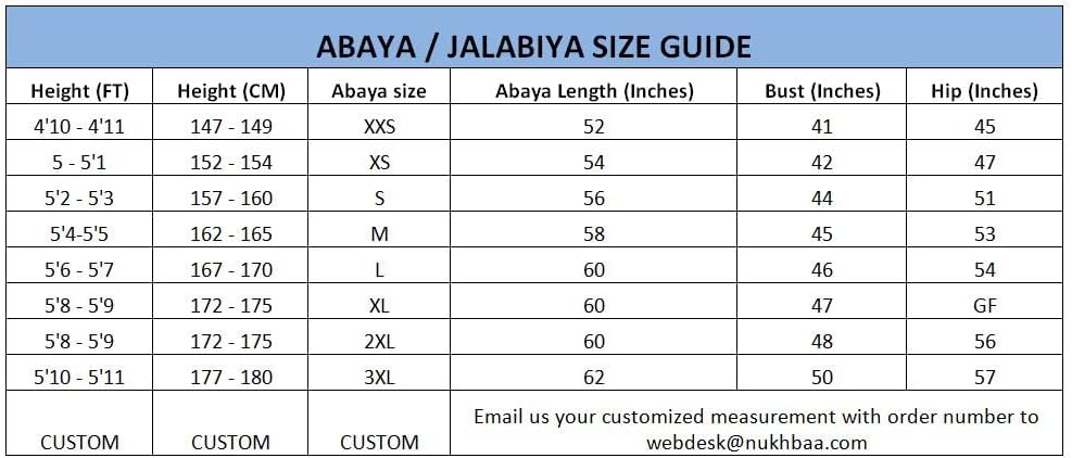 Nukhbaa Womens Premium Abaya Made With Fine Fabric, Comes Matching Hijab AJ714A