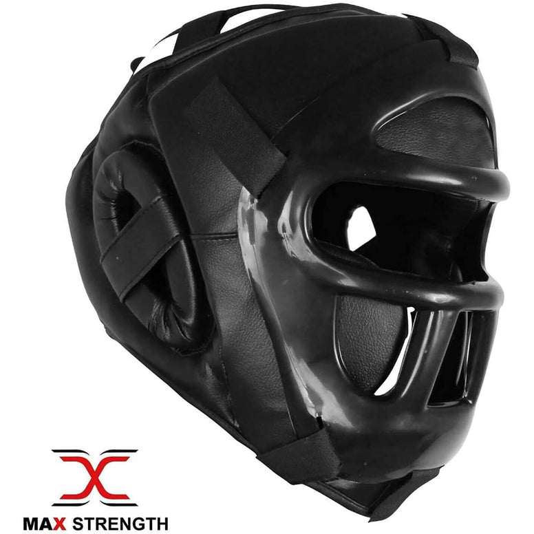 Max Strength Headguard for Boxing MMA Training | Head Guard with Removable Face Grill Forehead & Ear Protection | Headgear for Sparring, Muay Thai, Kickboxing, Karate & Martial Arts