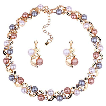 YouBella Stylish Latest Design Necklace Jewellery Set Plated Jewellery Set for Women