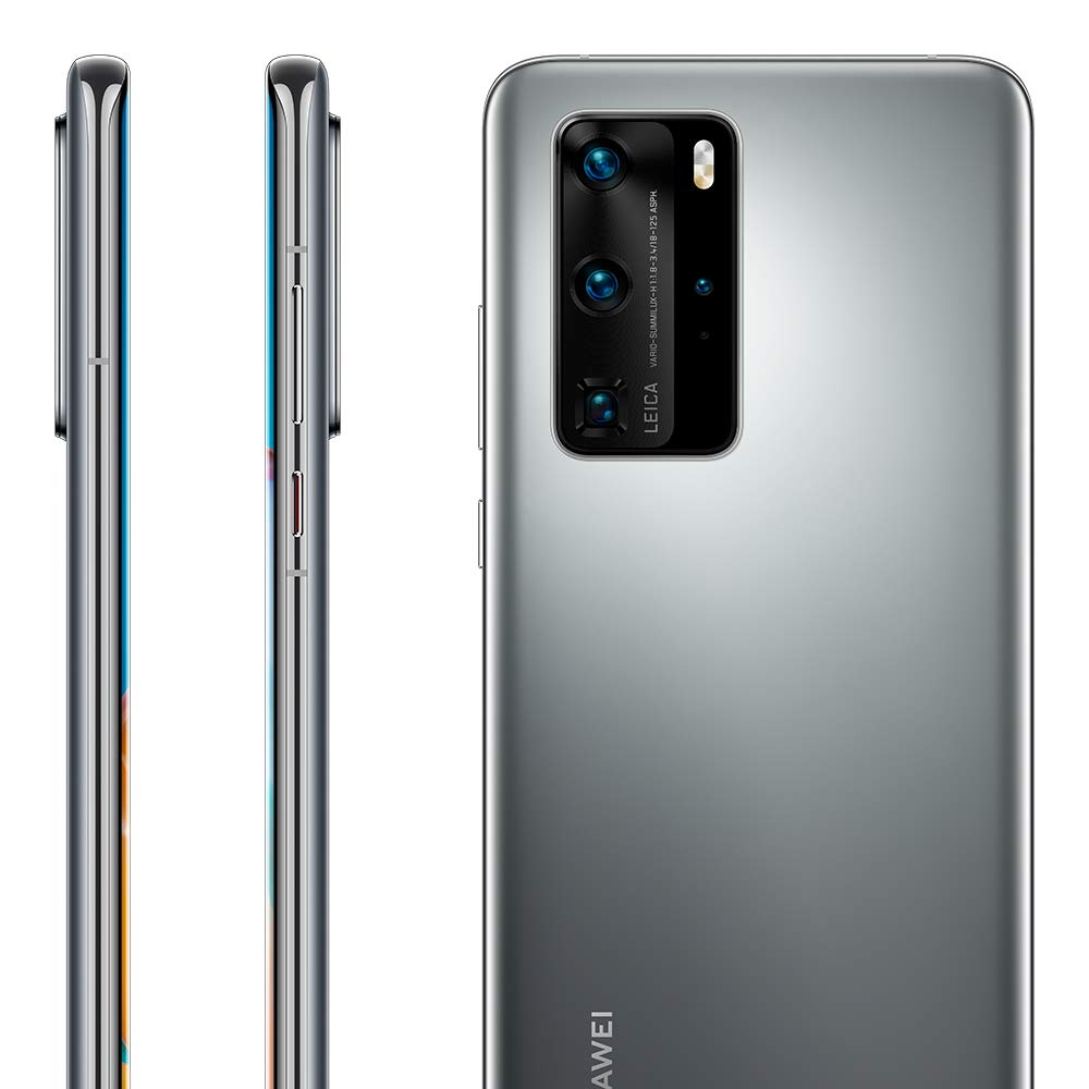 Huawei P40 Pro (5G) ELS-NX9 Dual/Hybrid-SIM 256GB Factory Unlocked Smartphone - International Version (Silver Frost)