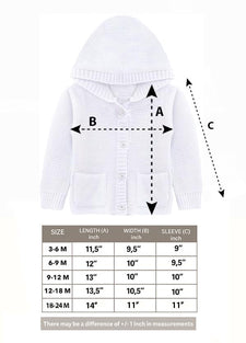 Lilax Baby Boys' Hooded Cardigan, Soft Knit Ribbed Button Closure Sweater 6-9M