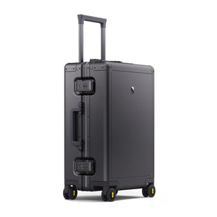 LEVEL8 Aluminum Luggage Carry on Suitcase 20-Inch Hardside Spinner Luggage Includes 4PCS Travel Organiser Set, Hand Luggage Suitcase, TSA Locks(56cm, 35.5L,Grey)