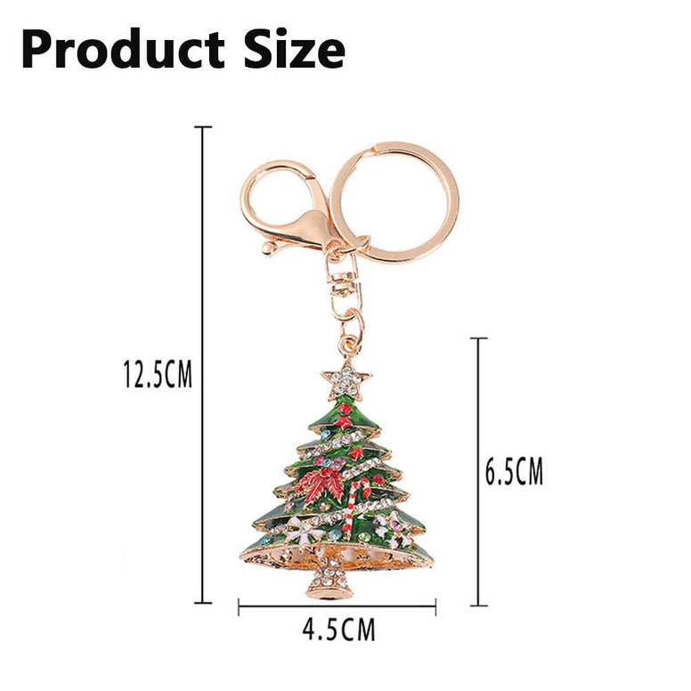 Goodern Christmas Tree Keychain,Rhinestone Sparkling Charm Keyring,Retro Fashion Christmas Decorations Accessories,Elegant Pendant Car Purse Handbag Keychain Gift for Girl Woman-Style A