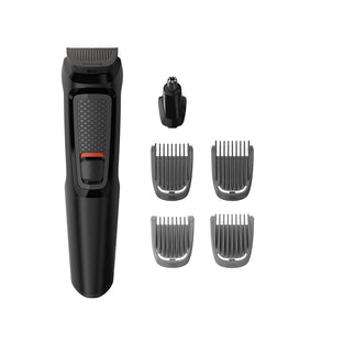 Philips Multigroom Series 3000 for Face, 6-in-1 Grooming Kit for beard, moustache, nose & ear hair, cordless, 60 min runtime, 16h full charging time, MG3710/33,Black
