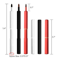 Lip Applicator Brush - 3 Pack Exquisite Professional Dustproof Retractable Lip Brush - Makeup Lipstick Lip Gloss Applicators (Black, Silver and Jewelry Red)