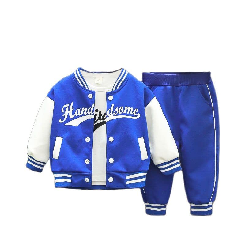 YIKIURL Baby Sports outfit clothes for boys&girls Baseball jacket +T shirt+pant 3 pieces kids school clothing  0-12M