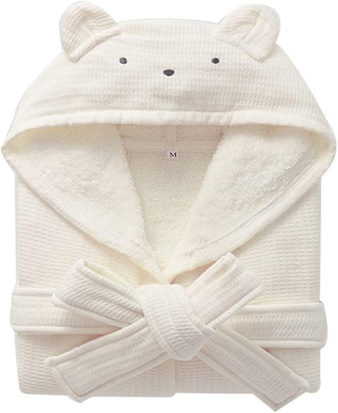 XUEMML Boys Girls Towel Bathrobe, Robe Microfibre，Hooded Toddler Soft Fuzzy Robe For Kids 3-8 Years