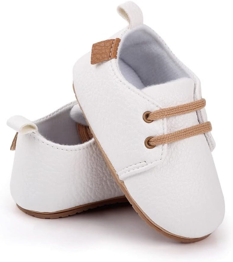 Infant Baby Boys Girls Leather Shoes Soft Rubber, Walking Shoes Non-Slip Sneaker Toddler for First Walker Shoes Newborn Crib Shoes, for 6 Months