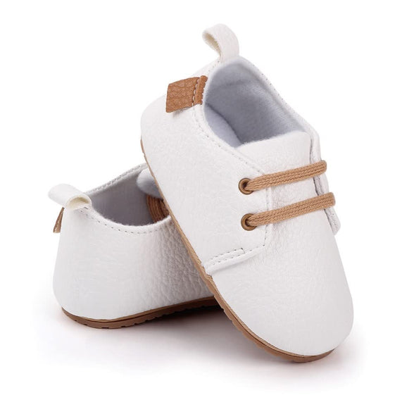 Infant Baby Boys Girls Leather Shoes Soft Rubber, Walking Shoes Non-Slip Sneaker Toddler for First Walker Shoes Newborn Crib Shoes, for 6 Months