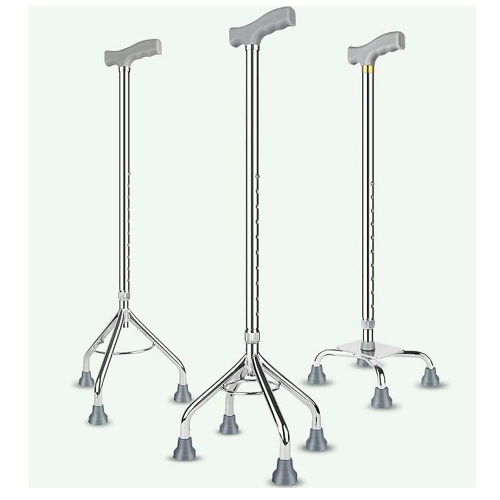 PEPDRO Crutches for the elderly three-legged cane walking stick telescopic non-slip lightweight four-legged walking stick triangular elderly walking stick (Color : B)