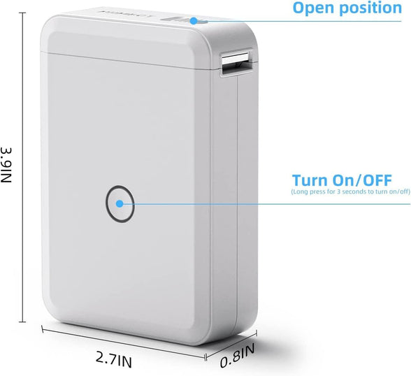 Label Maker Machine with Tape, Portable Bluetooth Label Printer, Mini Sticker Printer with 0.59x1.18 Inches Labels for Storage, Shipping, Barcode, Mailing, Office, Home, Organizing