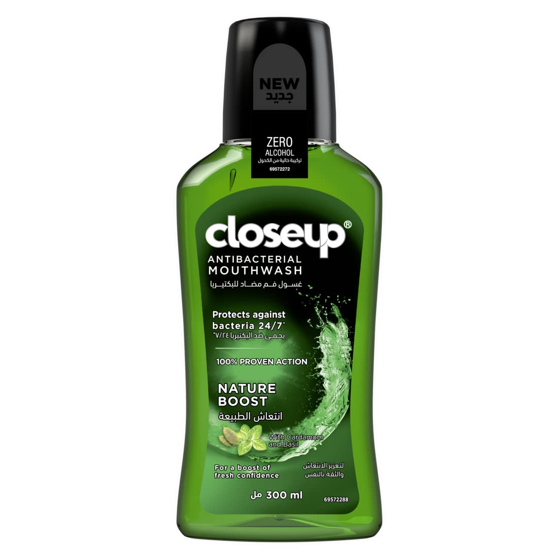 Closeup Antibacterial Mouthwash, for Long Lasting Freshness, Menthol Paradise, Protects Against Bacteria, 300ml