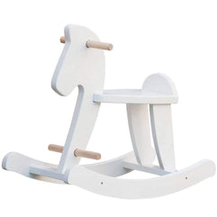 labebe - Wooden Rocking Horse, Baby Wood Ride On Toys for 1-3 Year Old, White Rocker Toy for Kid, Toddler Ride Animal Indoor/Outdoor, Boy&Girl Rocking Animal, Infant Ride Toy, Christmas/Birthday Gift