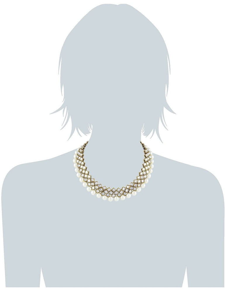 Shining Diva Party Wear Kundan Choker Traditional Jewellery Necklace Set with Earrings for Women Girls