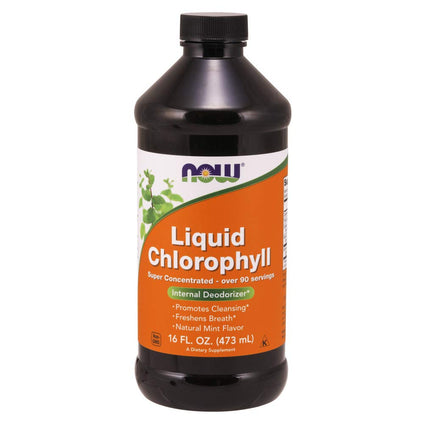 now supplements, liquid chlorophyll, super concentrated, internal deodorizer, mint flavor, 16-ounce, NOW1322