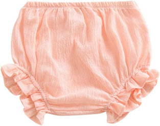 Newborn Toddler Baby Girls Boy Kids Cotton Linen Bloomer Basic Shorts Washable Reusable Diaper Cover (3-9 Months)