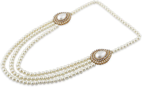 Zaveri Pearls Grand Moti Rani Haar Necklace Set For Women (White) (Zpfk4137)