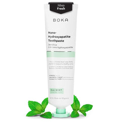 Boka Ela Mint Natural Toothpaste, Nano-Hydroxyapatite for Remineralizing, Sensitivity and Whitening, Fluoride-Free, Dentist Recommended for Kids and Adults, Made in USA, 4oz (Pack of 1)