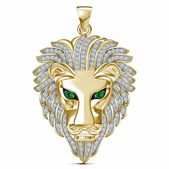 Lion Necklace for Men, Punk Lion Charm Necklace Nordic Viking Lion Head Pendant Necklace Iced Out Lion Animal Necklace Men’s Hip Hop Lion Necklace Jewelry Gift Father's Day Accessories, NO, no