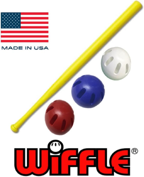 WIFFLE® Ball U.S.A Set - 32" Bat with Red, White, and Blue Official Balls - 4 Pack Now Includes Our Dare to Soar® Wristband!