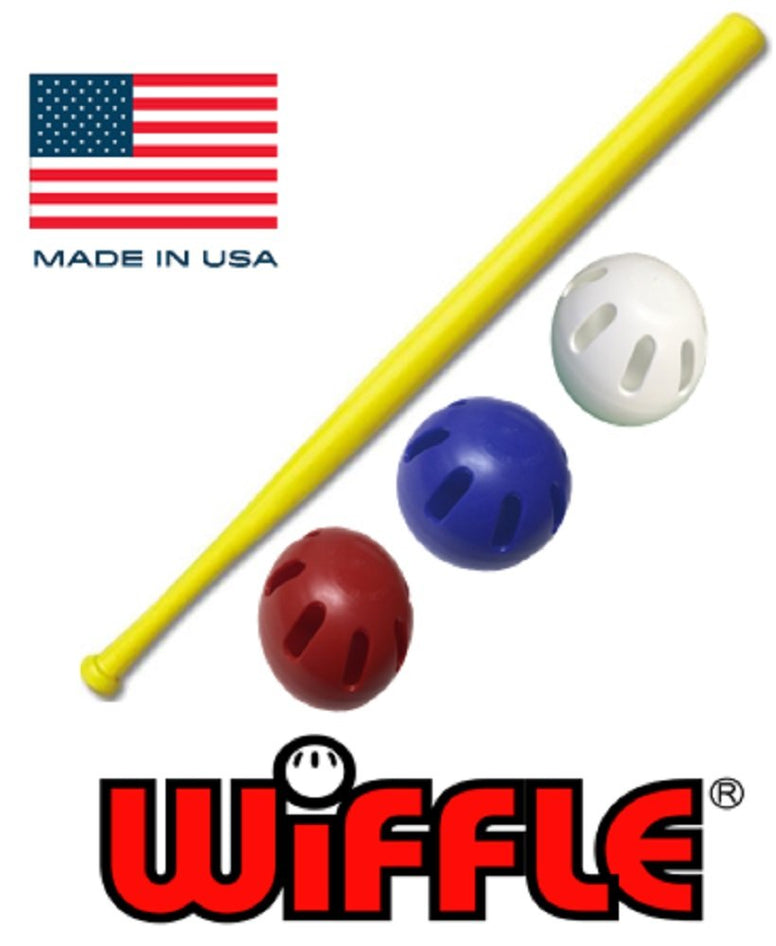 WIFFLE® Ball U.S.A Set - 32" Bat with Red, White, and Blue Official Balls - 4 Pack Now Includes Our Dare to Soar® Wristband!