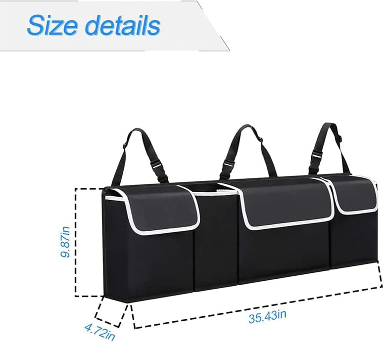 ELECDON Trunk Organizer Car Storage, Seat Back Storage to Keep Car Trunk Neat, Car Trunk Storage Organizer for SUV Gives You a Big Space Back Seat Trunk