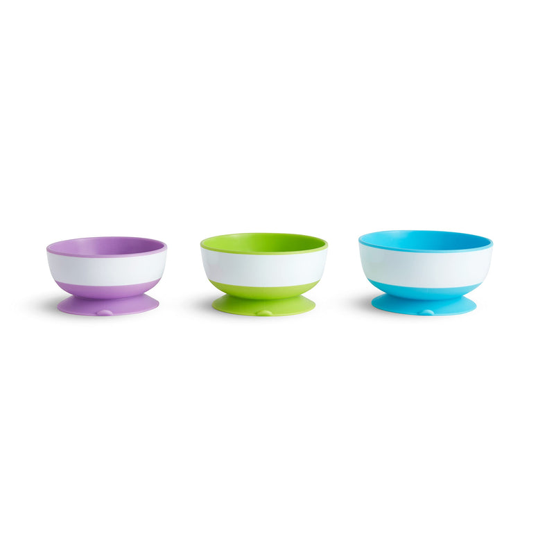 Munchkin Stay Put Suction Bowls Purple, Green, Blue, Piece Of 1