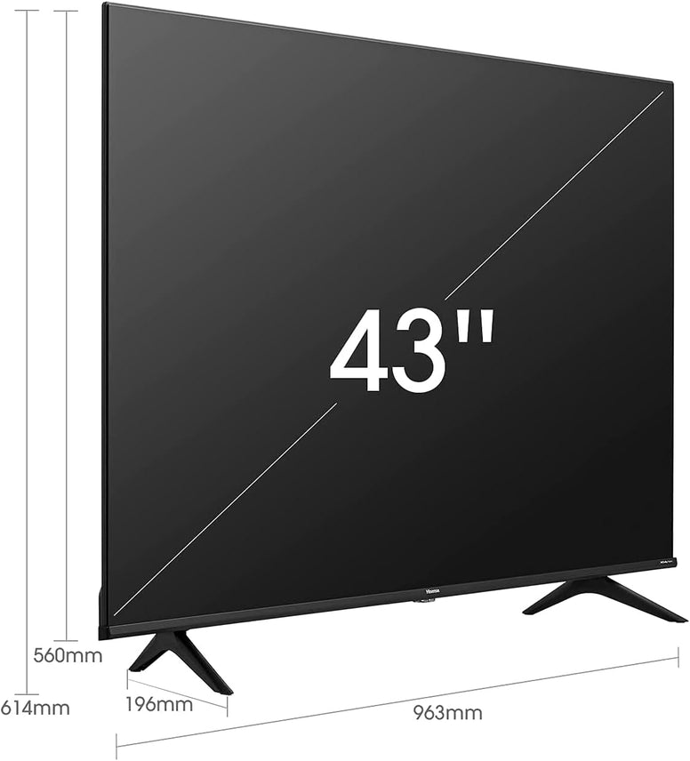 Hisense 43 Inch TV 4K UHD Smart TV, With Dolby Vision HDR, DTS Virtual X, YouTube, Netflix, Freeview Play & Alexa Built-in, Bluetooth & WiFi Black Model 43A61GTUK -1 Year Full Warranty.