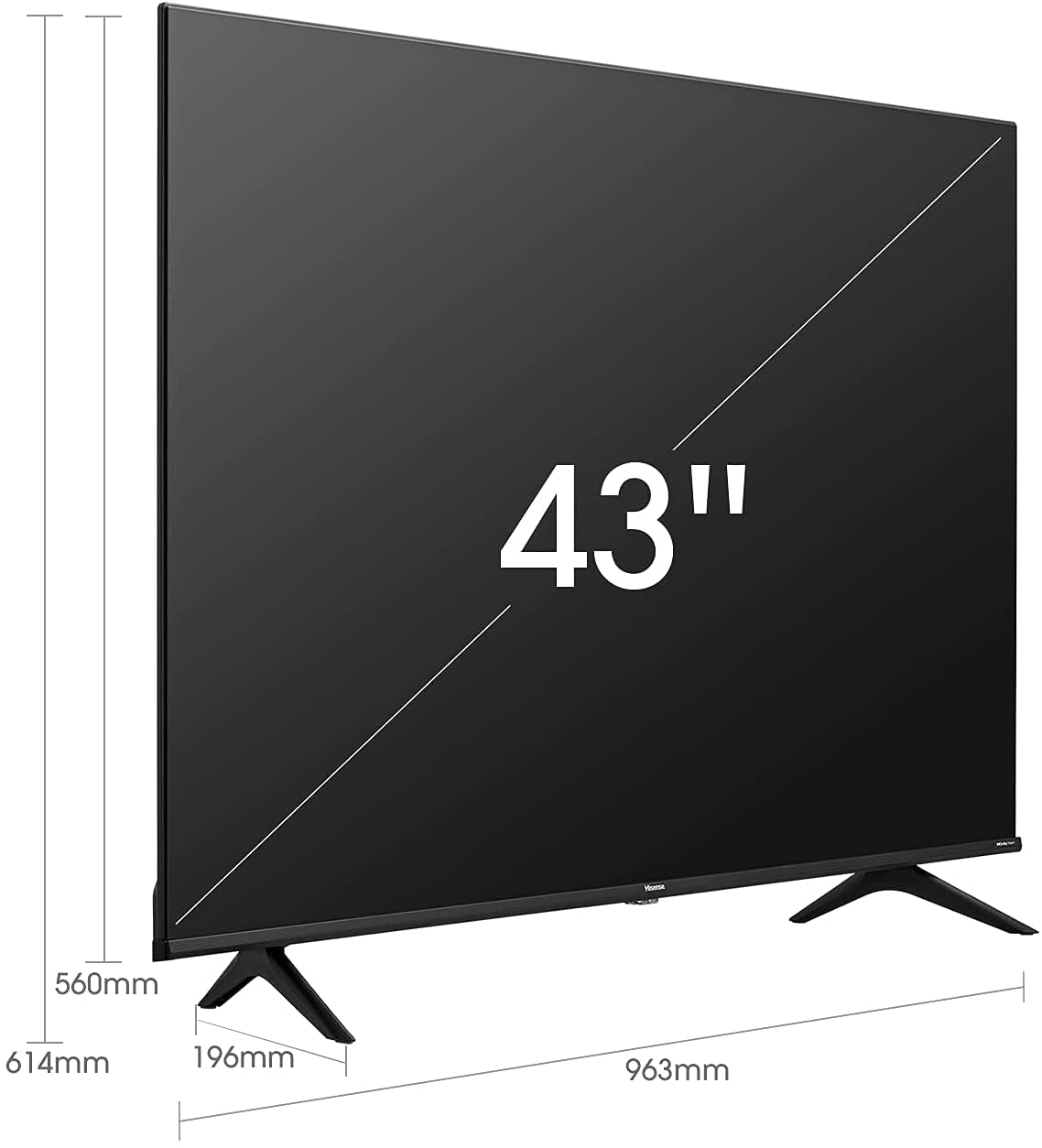 Hisense 43 Inch TV 4K UHD Smart TV, With Dolby Vision HDR, DTS Virtual X, YouTube, Netflix, Freeview Play & Alexa Built-in, Bluetooth & WiFi Black Model 43A61GTUK -1 Year Full Warranty.