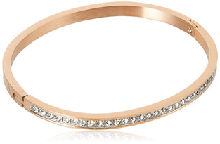 Guess Women's Clear Bangle, Small, Rose Gold