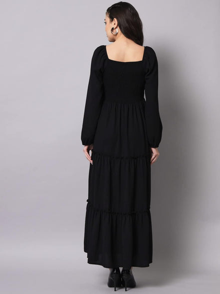 Styleville,Long Flare Solid Maxi Dress