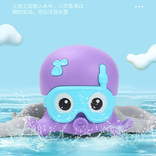 AMERTEER Octopus Bath Toy | Cute Walking Bath Tub Toy | Floating Octopus Toys for Bath Time for Toddlers | Pull String Toy Octopus | Preschool Shower Bathtub Octopus Toy Gift for Boy and Girls