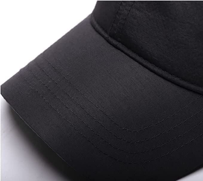 ASD Accessories Men Women Unisex Outdoor Waterproof 6 Panel Baseball Cap, Black, One Size