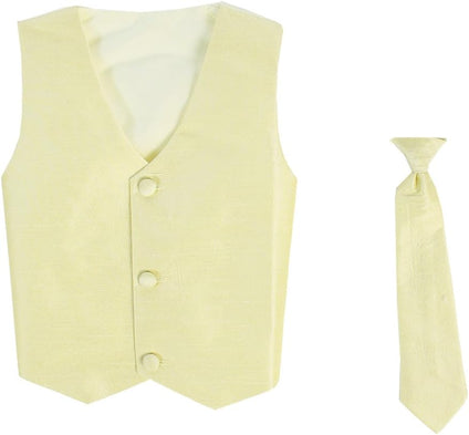 Lito Vest And Clip On Boy Necktie Set (0-12 Months)