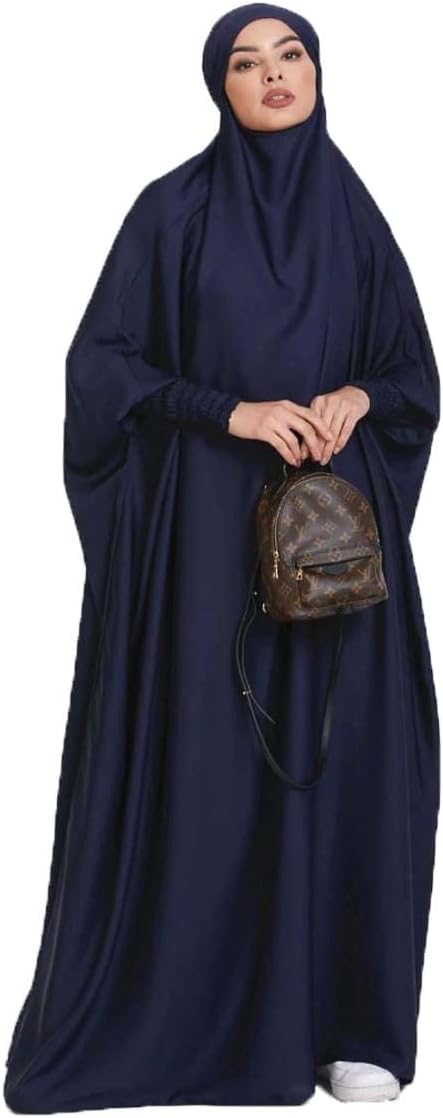 BOJON Women's Muslim One Piece Prayer Dress for Women Abaya Dress Islamic Middle East Dubai Turkey Maxi Abaya Kaftan with Hijab Dress Full Length