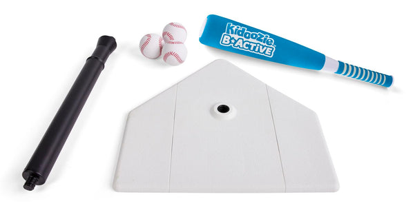 Kidoozie EZ-Adjust T-Ball Set - Height-Adjustable T-Ball Set for Kids - Soft Foam Bat and 3 Tee Balls Included