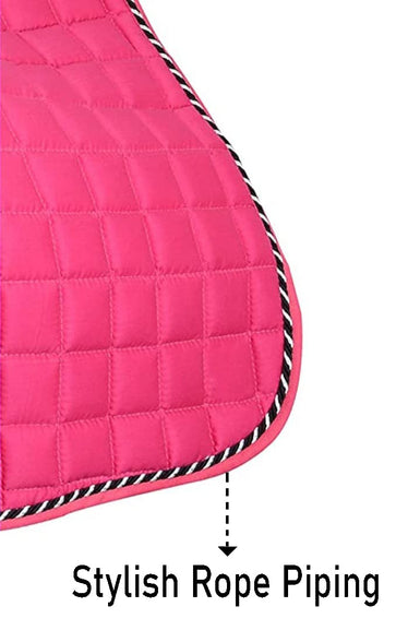 ZLYMO Saddle Pads Close Contact Jumping Saddle Cloth Numnah Fly Veil Horse Saddle Pad Set (Hot Pink)