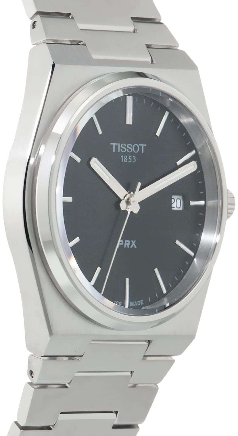 Tissot mens PRX 316L stainless steel case Dress Watch Grey T1374101105100, Grey, Quartz Movement