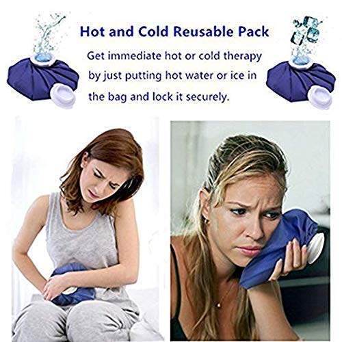 hopeworld Ice Bag Packs, 3 Pack Reusable Ice Bag Hot Water Bag for Injuries, Hot & Cold Therapy and Pain Relief, 3 Sizes, by Ashnna Large (11"), Medium (9"), Small (6")