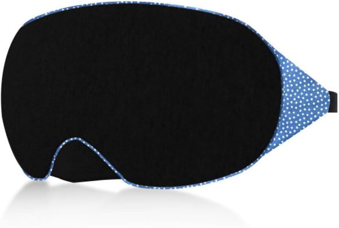 100% Cotton Sleep Eye Mask, Light Blocking Sleep Mask, Comfortable & Soft, Night Eye Blinder Mask for Travelling | 100% Blackout Mask w Nose Wire & Adjustable Elastic Band | Perfect Fit - Blue