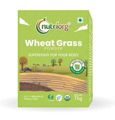 nutriorg Organic Wheat Grass Powder 100g | 100% Whole-Leaf Wheat Grass Powder for Energy, Detox & Immunity Support, Chlorophyll Providing Greens