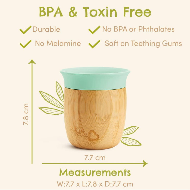 Munchkin Sippy Bambou Open Cup, Baby & Toddler Drinking Cup for 6 Months & Over, Bamboo, BPA Free Weaning Cup for Kids & Babies, 360 Cup Design - 5oz/ 150ml