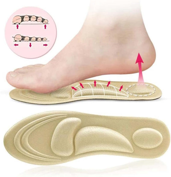 Memory Foam Insoles Orthotic Insole High Arch Foot Support Soft insoles, 4D Comfort Cushioning, Insert for Severe Flat Feet, Plantar Fasciitis, Feet Pain, Foot Valgus for Man And Woman (EU 35-40)