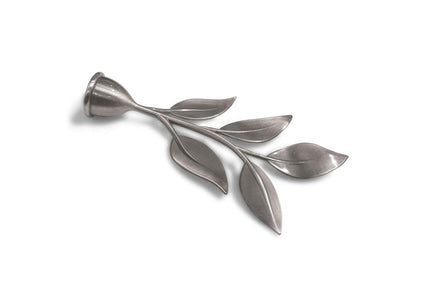 Gardinia End Piece Leaf for Diameter 20 mm, Single Program Romana, Silver Satin