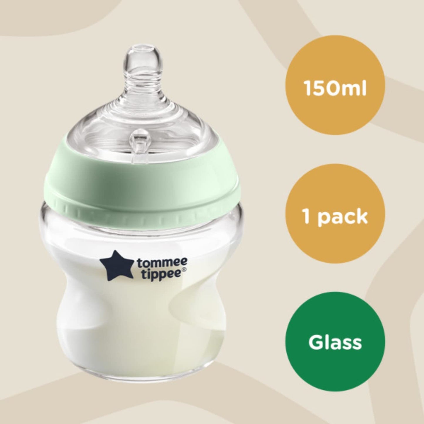 Tommee Tippee Tt42243777 Closer To Nature Glass Bottle, Clear