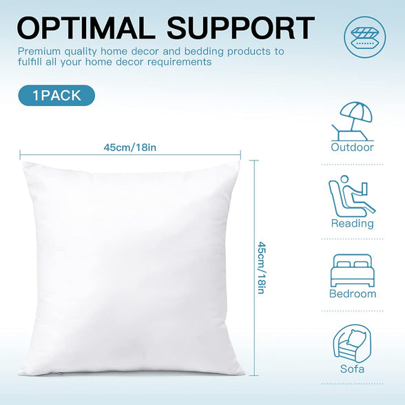 OTOSTAR Waterproof Outdoor Throw Pillow Insert 18x18 Inch Water