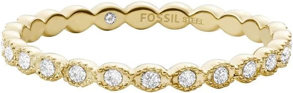 Fossil Women's Gold Stainless Steel Band Ring, JF03749710, Stainless Steel