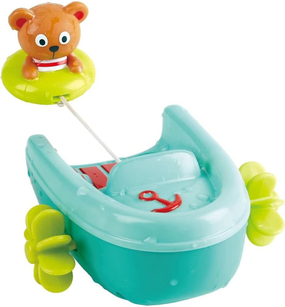 Hape, Tubing Pull Back Boat, Bath Toys, Multicolor, Ages 18 months up