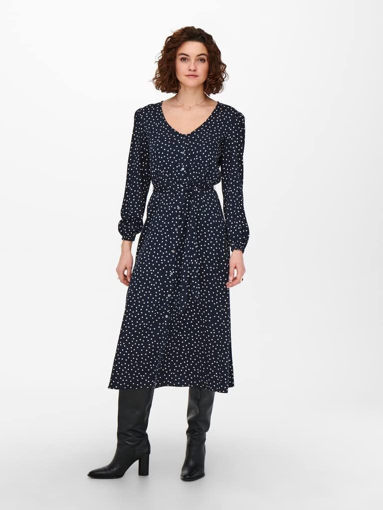ONLY Women's Onlprime L/S Midi Shirt Dress Noos Ptm
